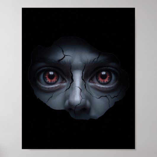 Enge gezicht gluren - Grappige maag illusie Horror Poster (Voorkant)