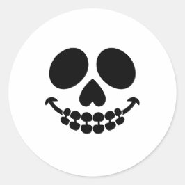 Enge glimlach. ronde sticker