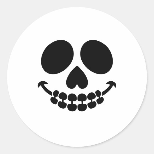 Enge glimlach. ronde sticker (Voorkant)