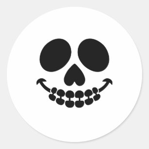 Enge glimlach. ronde sticker