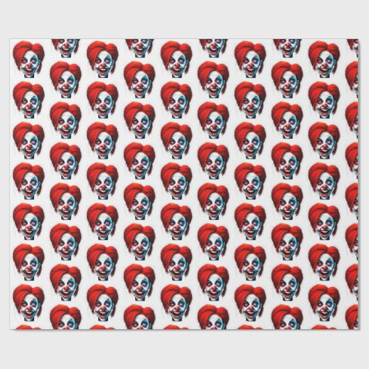 Enge glimlachende rode haar Lady Clown Cadeaupapier (Vlak)