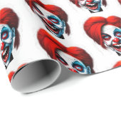 Enge glimlachende rode haar Lady Clown Cadeaupapier (Rol Hoek)