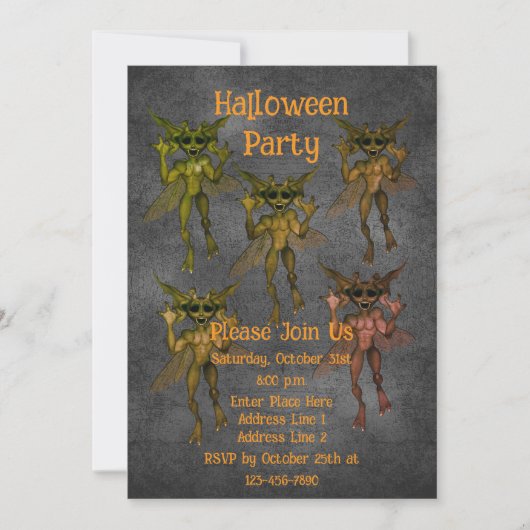 Enge Goblin Halloween Kaart (Voorkant)