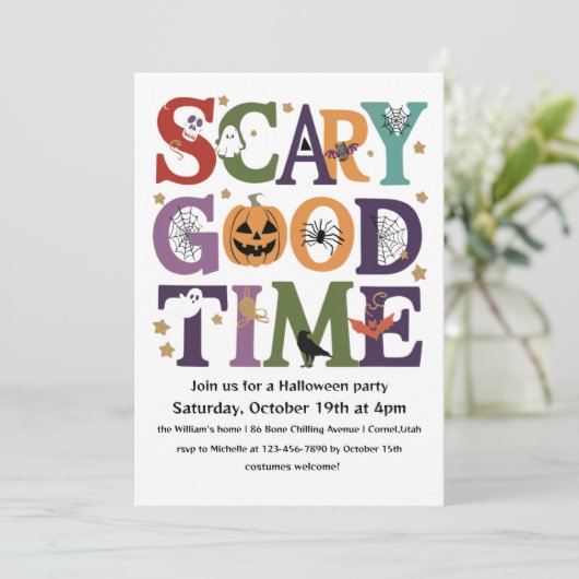 Enge Goede Tijd Halloween Party Kaart (Staand voorkant)