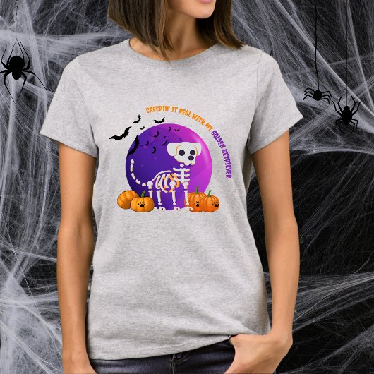 Enge Golden Retriever Halloween Full Moon T-shirt