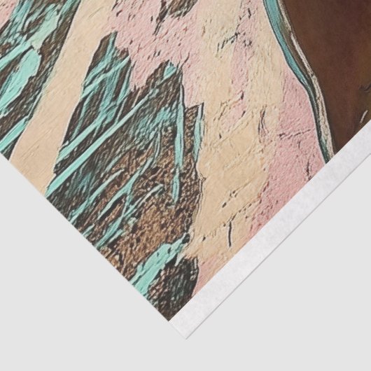 Enge Gotische Gargoyle met Rozen Decoupage Tissuepapier (Detail)