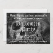 Enge gotische schedel Halloween-feestje Kaart (Achterkant)