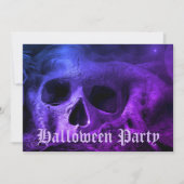Enge gotische schedel Halloween-feestje Kaart (Voorkant)
