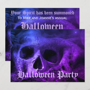 Enge gotische schedel Halloween-feestje Kaart