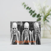 Enge grappige skeletten Halloween ansichtkaart Briefkaart (Staand voorkant)
