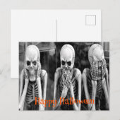 Enge grappige skeletten Halloween ansichtkaart Briefkaart (Voorkant / Achterkant)