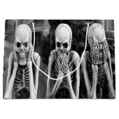 Enge Grappige Skeletten Halloween Gift Bag Groot Cadeauzakje (Voorkant)