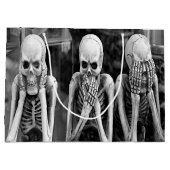 Enge Grappige Skeletten Halloween Gift Bag Groot Cadeauzakje (Achterkant)