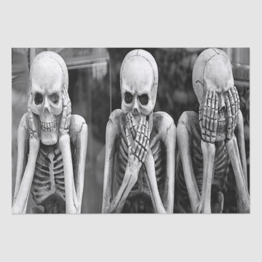 Enge Grappige Skeletten Halloween Weefselpapier Tissuepapier (Voorkant)