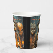 Enge griezelige Halloween Kinder Papieren Bekers (Rechts)