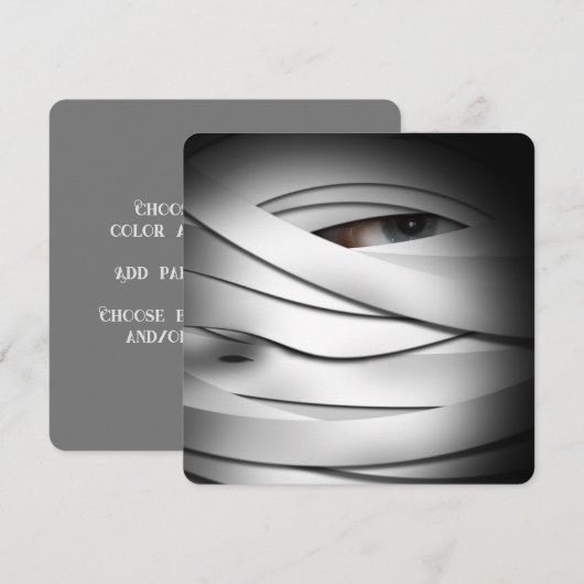 Enge griezelige Halloween Mummy Kaart (Voorkant / Achterkant)