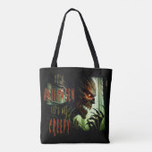 Enge griezelige horror hout monster, demon of ghou tote bag (Achterkant)