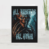 Enge griezelige horror ondood monster, demon of gh bedankkaart (Voorkant)