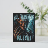 Enge griezelige horror ondood monster, demon of gh briefkaart (Staand voorkant)