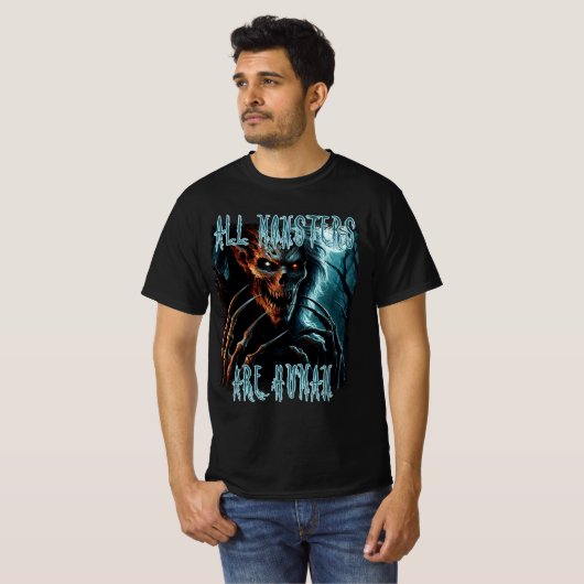 Enge griezelige horror ondood monster, demon of gh t-shirt (Voorkant volledig)