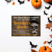 Enge griezelige Spooky Skull met Pet Halloween Par Kaart