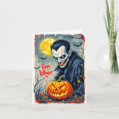 Enge griezelige  vampier Happy Halloween Kaart (Voorkant)