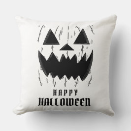 Enge griezelige zwarte pompoen spookachtige Hallow Kussen