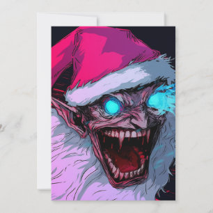 Enge Griezige Kerstman Verschrikkelijke Krampus An Feestdagenkaart