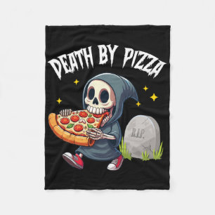 Enge Grim Reaper die pizza eet Dood door Pizza Val Fleece Deken
