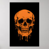 Enge Grinning Skull met een spin kruipen op de top Poster (Voorkant)
