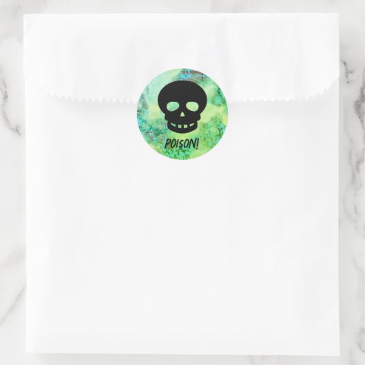 Enge Groene GIF Zwarte Schedel Halloween-gunst Ronde Sticker (Tas)