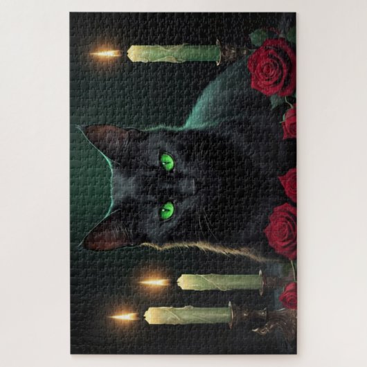 Enge groene Katten ogen Legpuzzel (Verticaal)