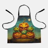 Enge groene pompoen monsters Halloween Schort (Voorkant)