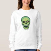 Enge groene schedel Halloween Trui (Voorkant)
