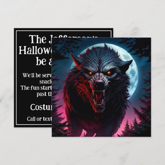 Enge grommende weerwolf kaart (Voorkant / Achterkant)