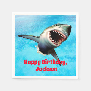 Enge grote witte haai springen servetten