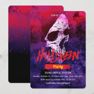 Enge Grunge Schedel Halloween Feest Kaart