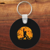 Enge Halloween Bigfoot Pompoen Grappige Halloween Sleutelhanger (Voorkant)
