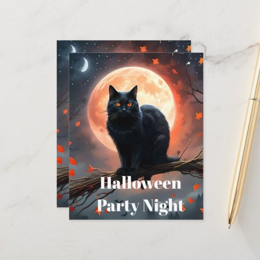 Enge Halloween Black Cat maanlicht, (Voorkant / Achterkant in situ)