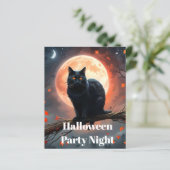 Enge Halloween Black Cat maanlicht, (Staand voorkant)