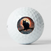Enge Halloween Black Cat maanlicht, Golfballen (Voorkant)