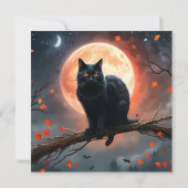Enge Halloween Black Cat maanlicht, Kaart (Achterkant)