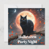 Enge Halloween Black Cat maanlicht, Kaart (Voorkant)
