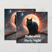 Enge Halloween Black Cat maanlicht, Save The Date (Voorkant / Achterkant)