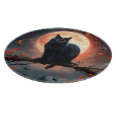 Enge Halloween Black Cat maanlicht, Snijplank (Hoek)
