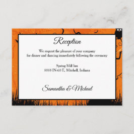 Enge Halloween Boom Bruiloft Receptie Informatiekaartje