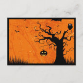 Enge Halloween Boom Bruiloft Receptie Informatiekaartje (Achterkant)