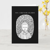 Enge Halloween Boy griezelige Horror Art Groet Kaart (Gele Bloem)