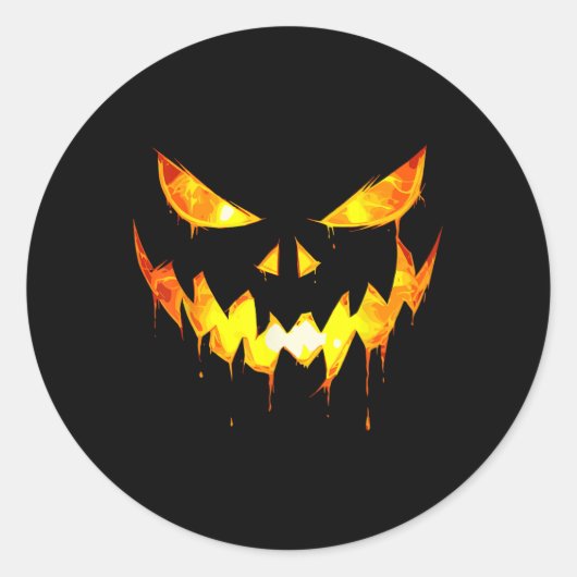 Enge Halloween Boys Face Pumpkin Jack O Lantern M Ronde Sticker (Voorkant)