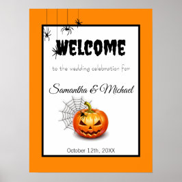 Enge Halloween bruiloft welkom Poster teken